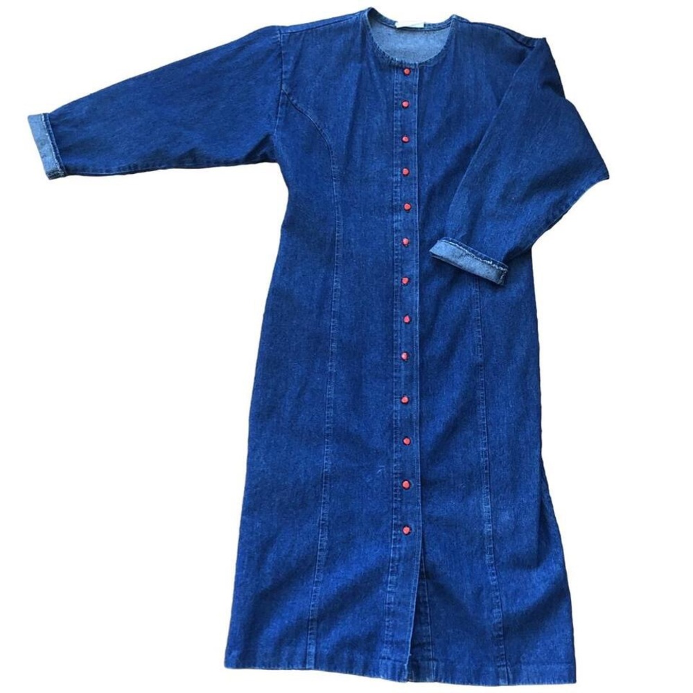 Vintage Demin Dress or Overcoat—Cute Buttons!